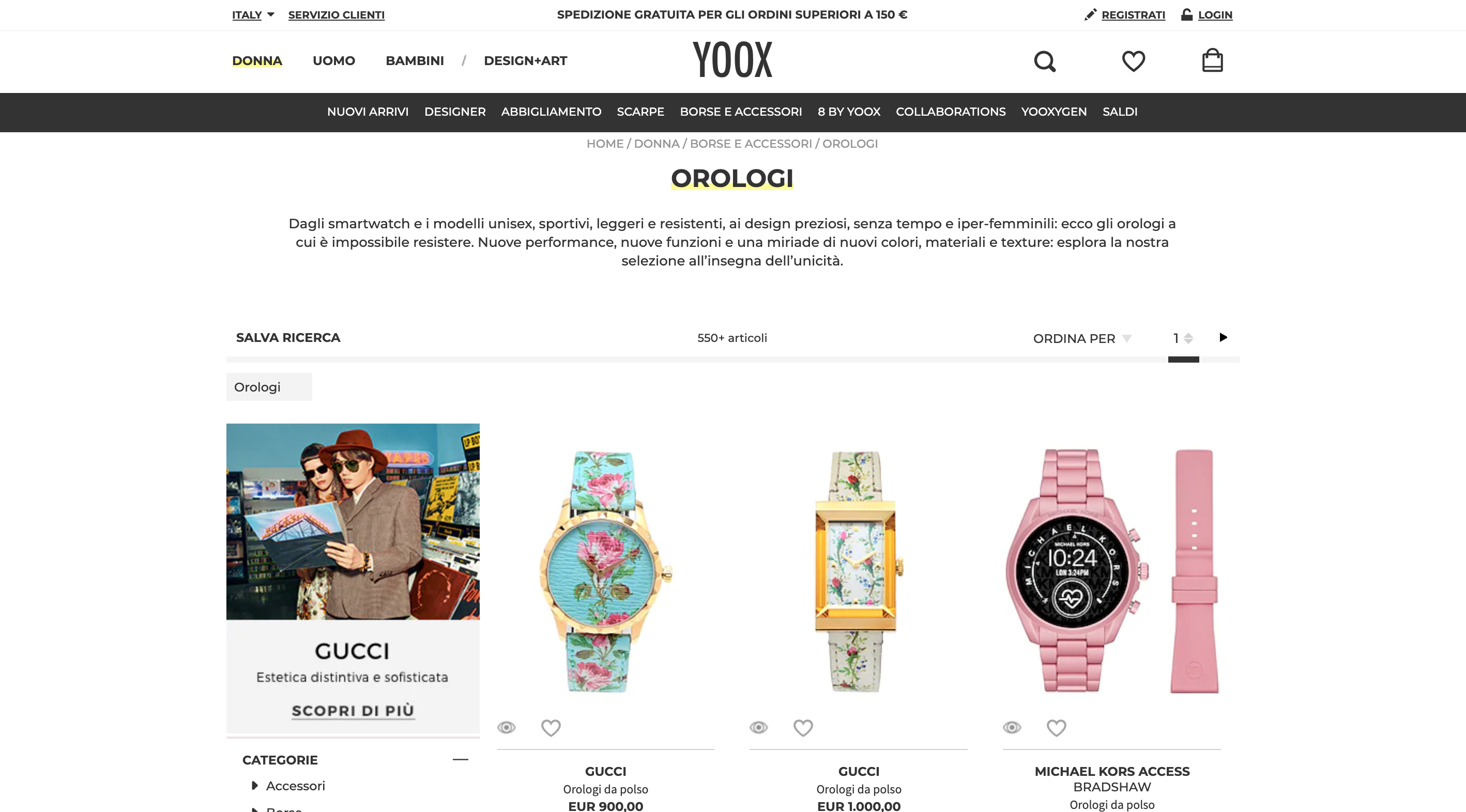 yoox orologi online uomo e donna