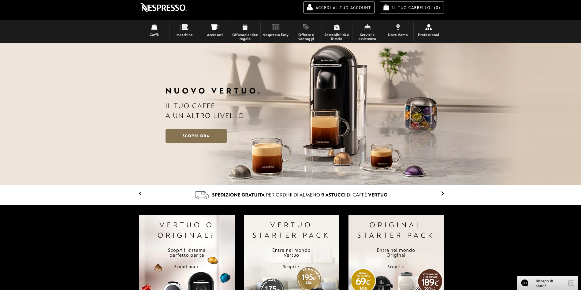 Nespresso cialde caffè online
