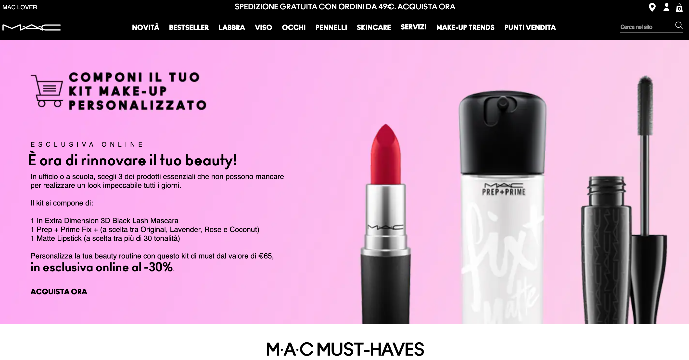 MAC in Elenco migliori siti ecommerce di make up