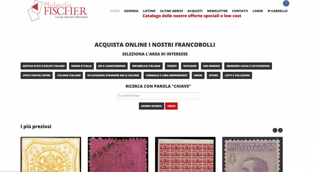 Philatelia Fischer francobolli online