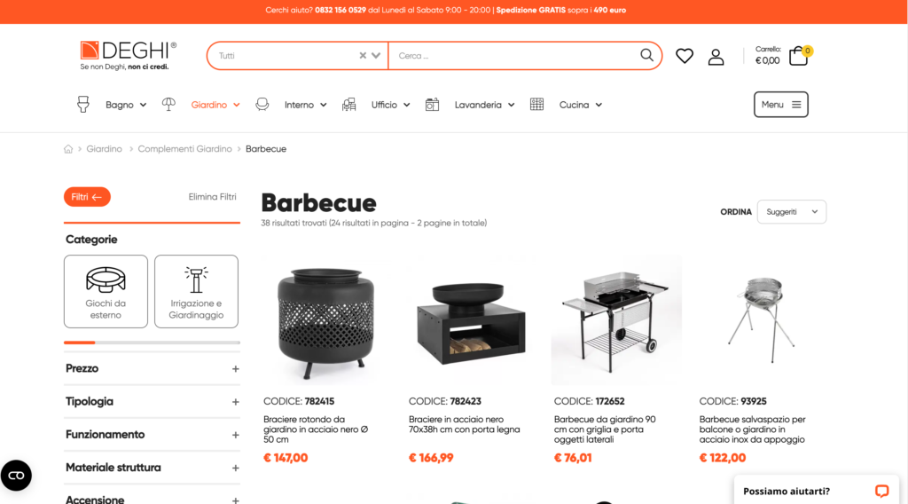 Deghi barbecue online