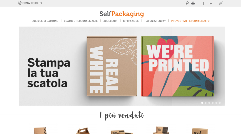 scatole di cartone online SelfPackaging